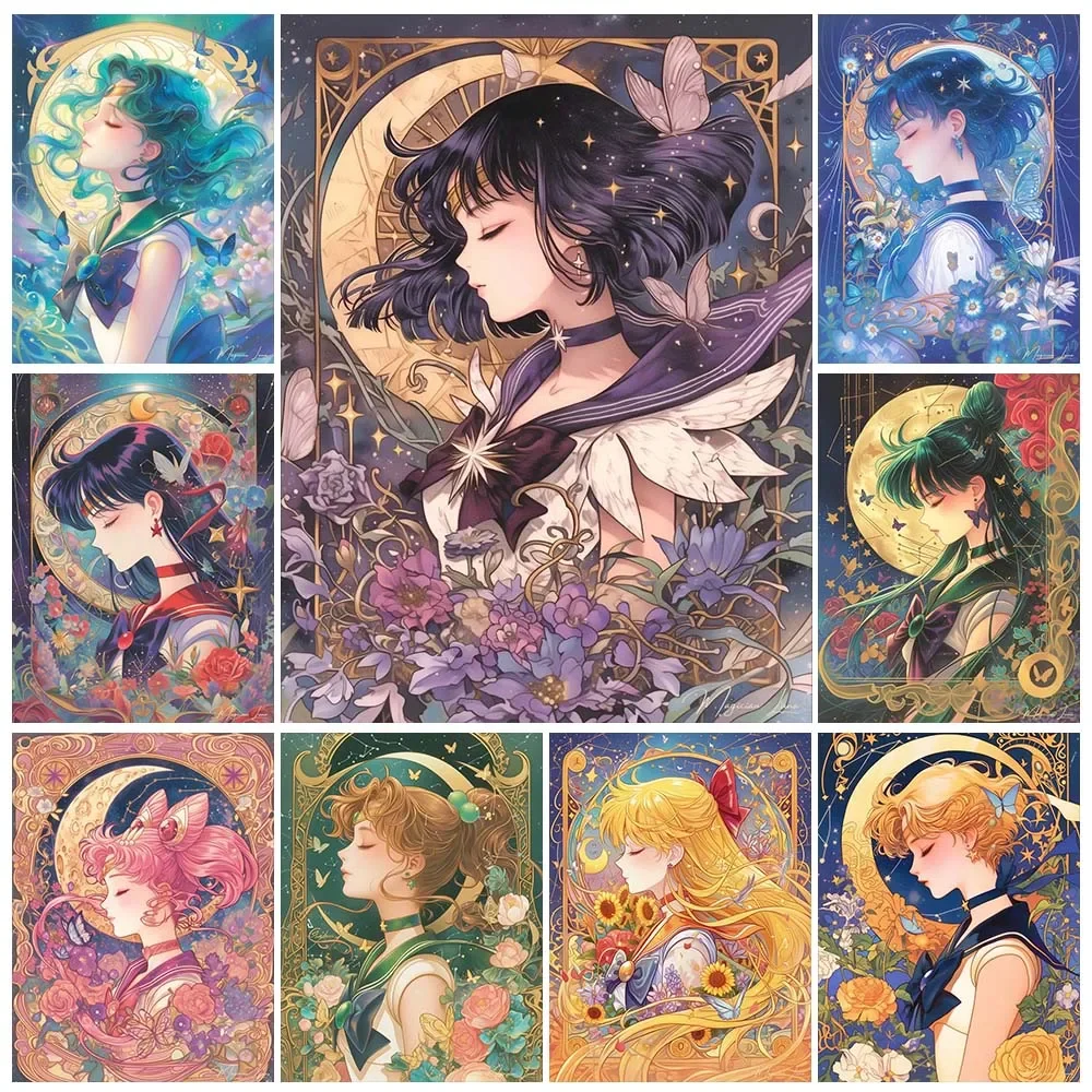 Art Craft Girl - Dessin animé diamant peinture beauté lune
