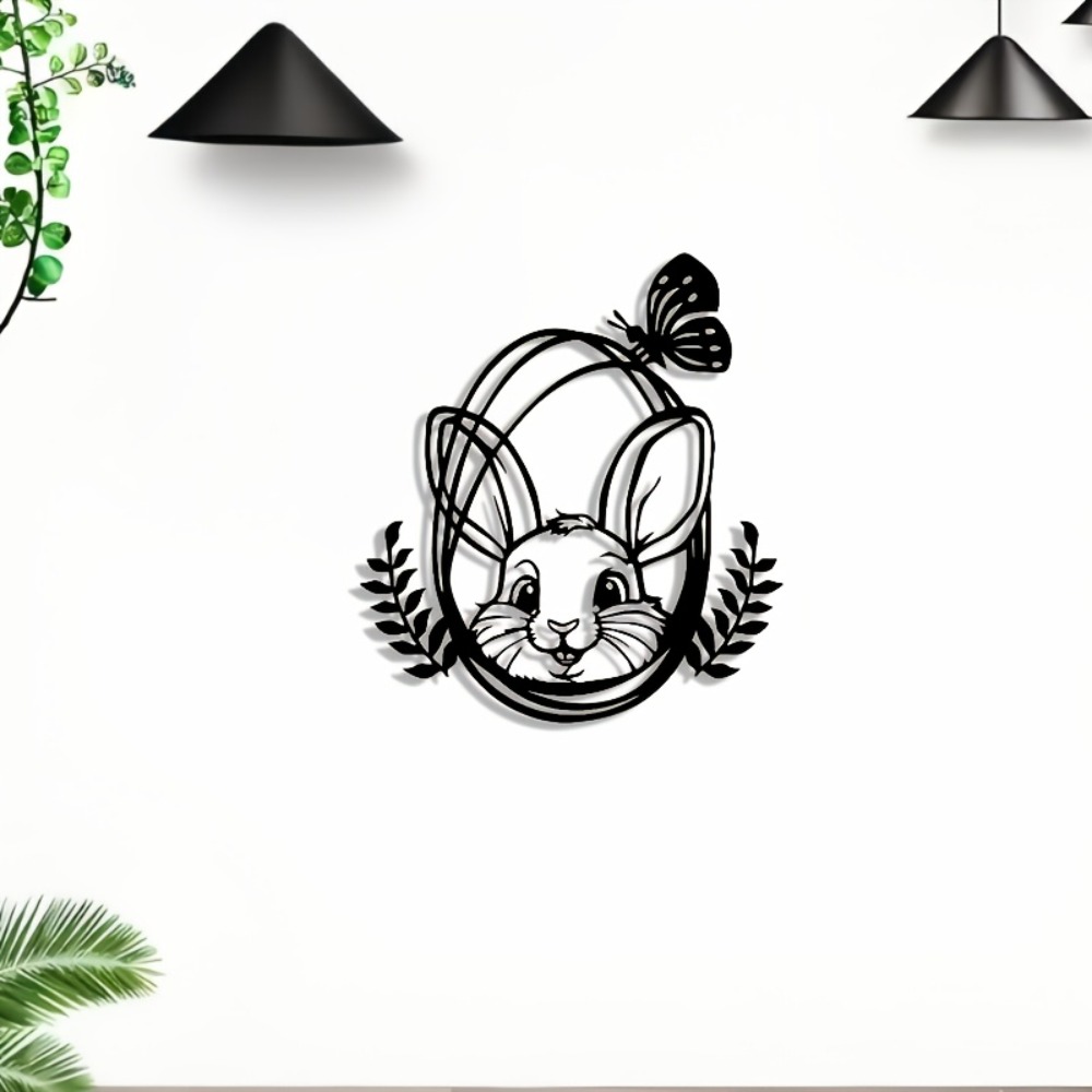 Art Craft Rabbit - CIFBUY Sculpture murale en métal en