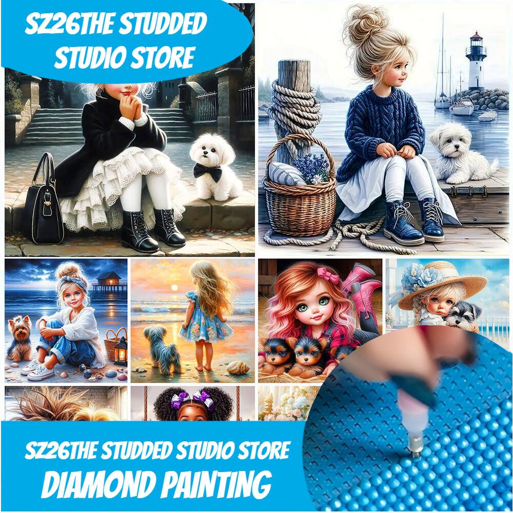Art Craft Girl - Sz26The clouté bricolage diamant mosaïque Portrait