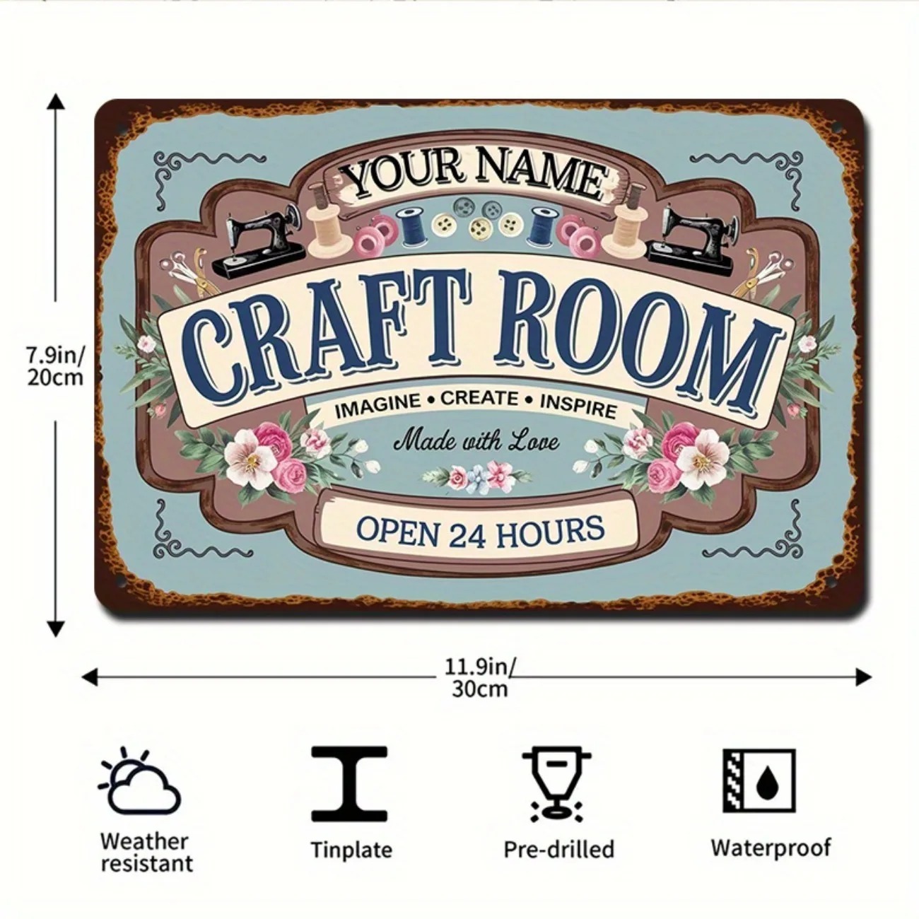Art Craft Room - Panneau de salle d'atelier en métal