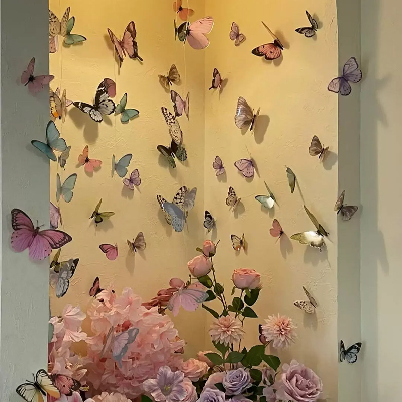 Art Craft Room - 12 pièces 3D papillon Stickers muraux