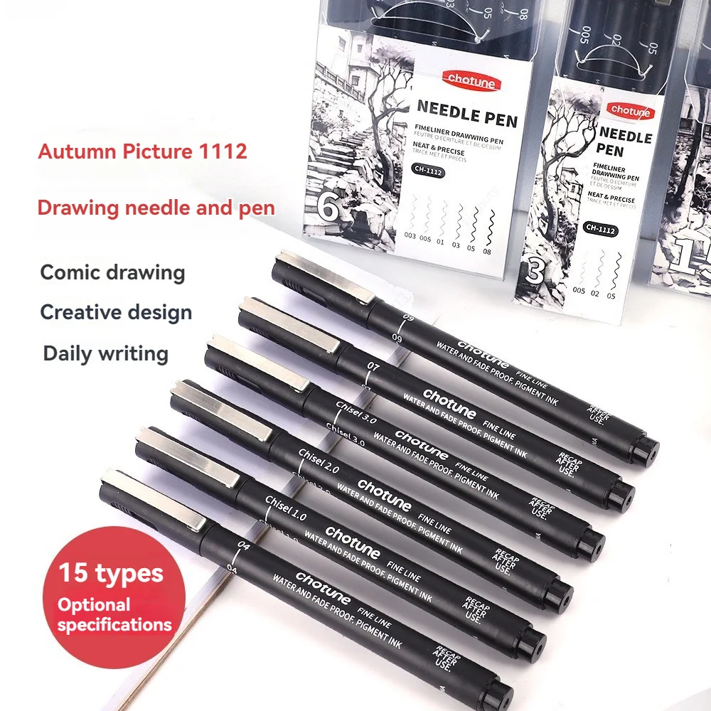 Micro stylos noirs, 15 tailles - Illustration Marker Set avis et prix