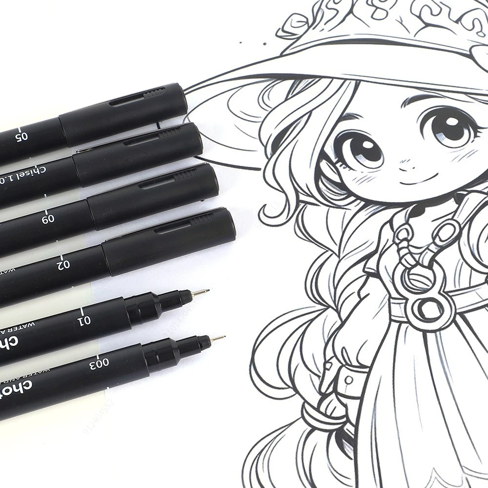 Micro stylos noirs, 15 tailles - Illustration Marker Set avis et prix