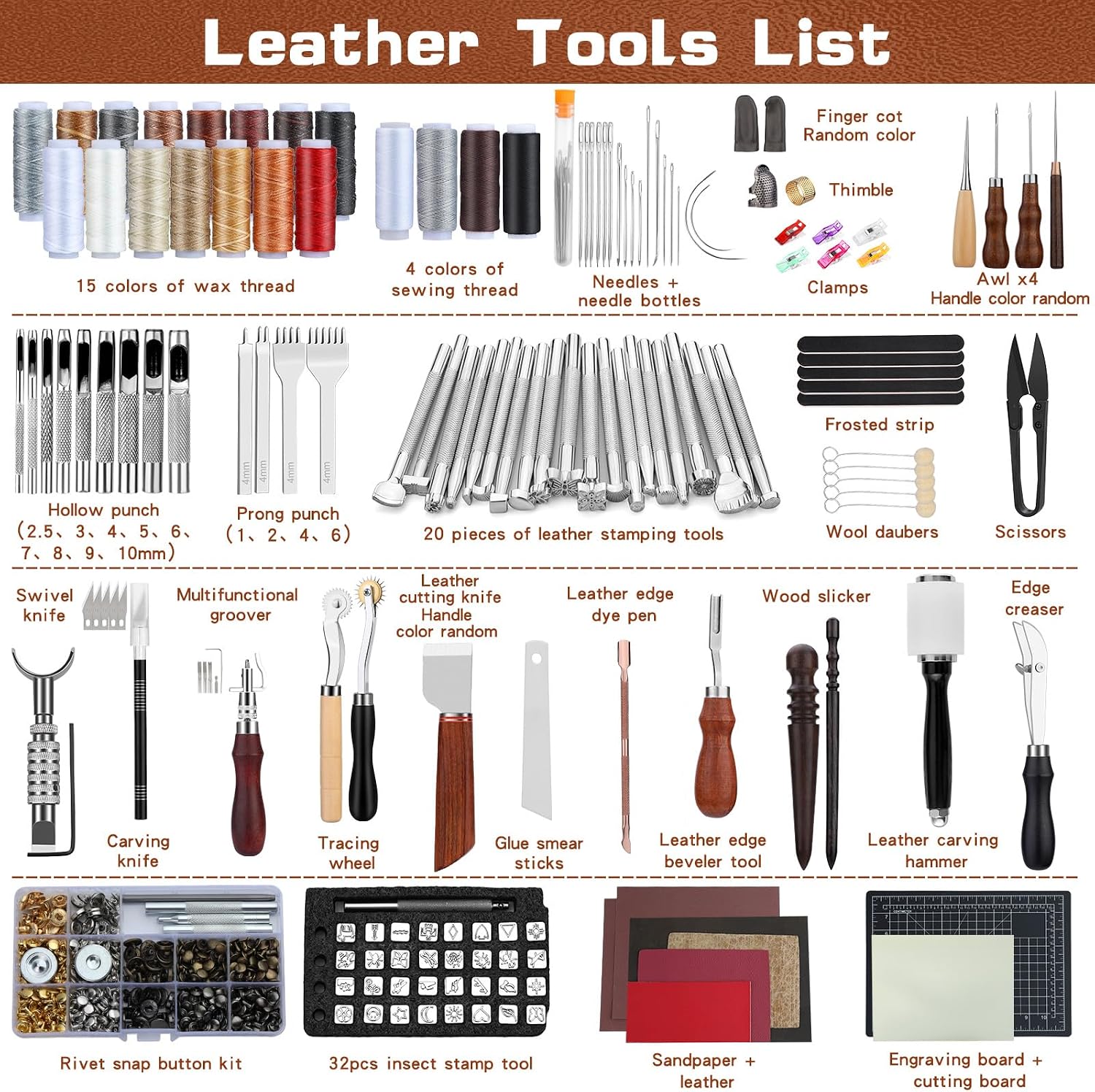 Kit d'outils de maroquinerie p - Leather Tooling Kit avis et prix