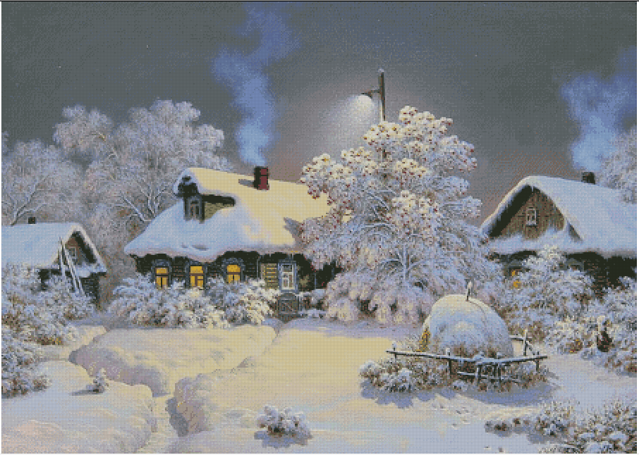 Village d'hiver broderie cabin - Art Craft Village avis et prix